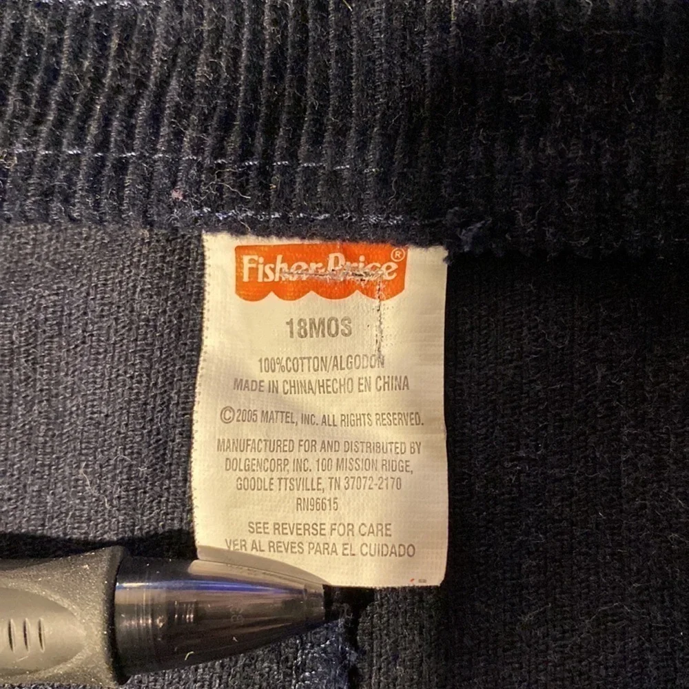 T baby boys Fisher Price blue corduroy romper 18 mos